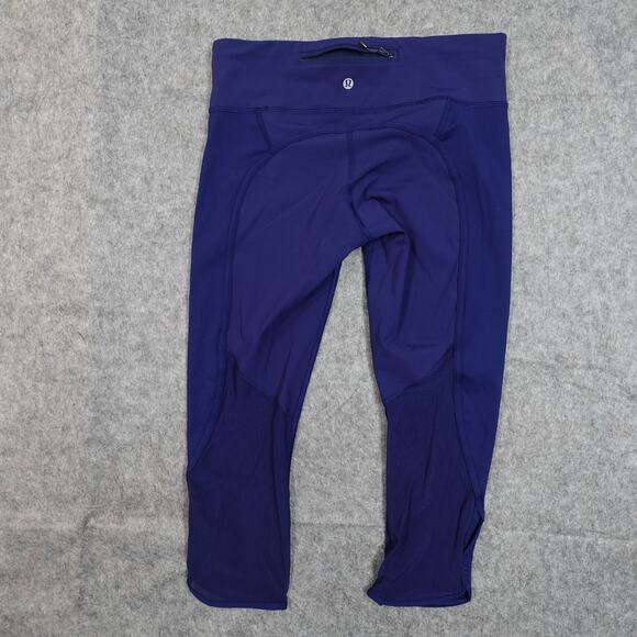 Lululemon‎ Leggings Womens 8 Crop 21" Gym Run Athletic Purple Workout Yoga - Picture 6 of 8